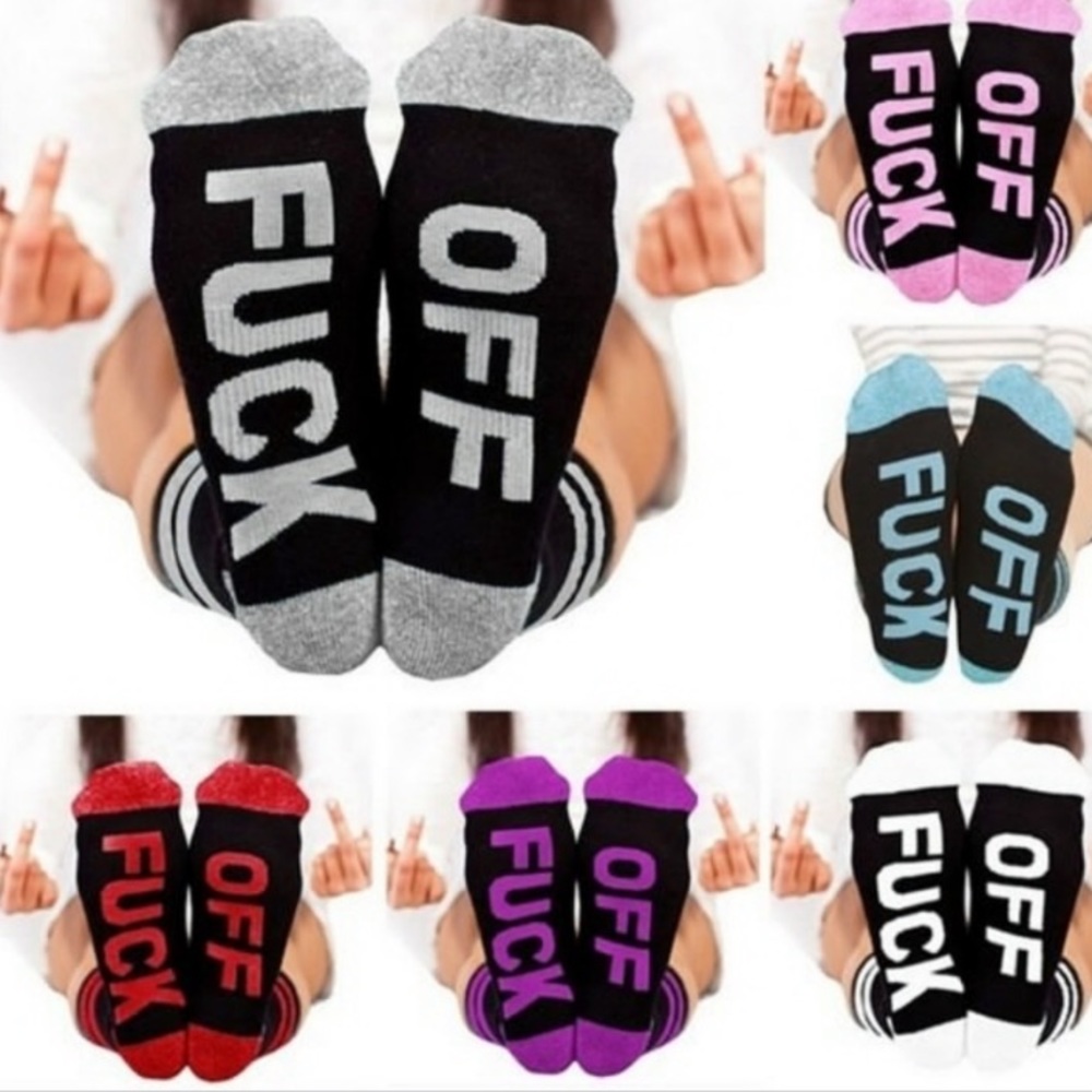F Off socks! Pink & Black - Picture 3 of 4